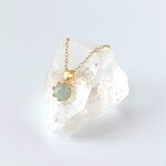 特集掲載【3月の誕生石】アクアマリンの一粒ネックレス　天然石 水色 ブルー 空 14kgf シンプル プレゼント 誕生日 ギフト
