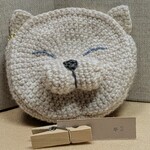 ②ねこさん小銭入れ~ピンクベージュ