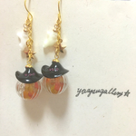 ハロウィンのピアス（ガラスドーム）