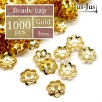 ビーズキャップ ゴールド 約1000個~ 【j105-1000】送料込み / 6mm 量り売り キャップ メタルパーツ メタル 花座 座金 台座 ビーズ パーツ カツラ キャップ カバー
