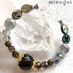 【受注制作】強いエネルギー⚡️雷水晶⚡️アバロンシェル ブレスレット♪ ✨  ｜minegel-オーダーメイドできるおしゃれパワーストーンブレスレット