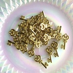 大容量 30個入り ゴールド ハート キー 鍵 チャーム ペンダント アクセサリー メタル 可愛い 小さい
