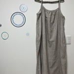 ギャザーキャミワンピース　コットンウール　播州織　ベージュ