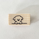 ひょっこりビション 犬のイラストスタンプ