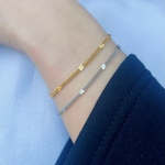 つけっぱなしOK♪輝く✨大人の 華奢 喜平 チェーン ブレスレット　kiitos 金属アレルギー対応　アレルギーフリー　ステンレス  316L サージカルステンレス