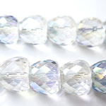 虹色リンゴ水晶！8㎜クリスタルオーラリンゴカットビーズ　4玉