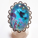 海の指輪 レジン 人魚姫 マーメイド クラゲ 青 