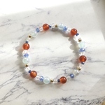 [送料無料] カーネリアン × カルセドニー / 天然石ブレスレット