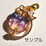 雲レジン☆クルクルにゃんこ☆黄昏時☆チャーム