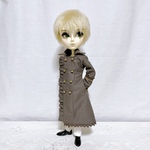 【即納品】1/6サイズ＊編み上げフリルコート(スモークブラウン）