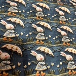 ‪ஐ‬⋆*刺繍うさぎ 傘 3Dプリント 生地ダブル幅 約45×145