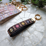 No.274 (黒)『インド刺繍ハンドストラップ』　キーホルダー　バッグチャーム　スマホストラップ　インド刺繍アクセサリー