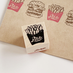 フライドポテトMサイズのラバースタンプ　ファーストフードのはんこ［25×25mm］