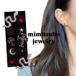 耳ツボjewelry 耳ツボシール　貼るピアス　耳つぼアクセサリー　セラミック粒　蛇　干支　クロムデザイン