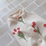 犬服SS チューリップ レッド スムース バックオープン(背中開き)✨送料無料✨