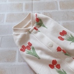 再販🌸 犬服S チューリップ レッド スムース バックオープン(背中開き)✨送料無料✨