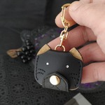 ねこイン☆本革黒猫キーホルダー