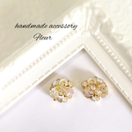 お花が可愛い♡スワロフスキー×パールピアス(イヤリング)