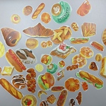 オリジナル　フレークシール（白）☆パンがいっぱい！