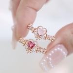 【putiハートリング】フリーサイズ 華奢 誕生日 結婚式 ギフト ビジュー ピンクゴールド　夏　花火　浴衣　ひまわり　フェス