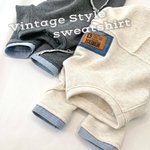 犬服 ♡ ラグランスウェット　ビンテージスタイル風　アイボリー