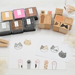 【猫の日セット】好きな模様が作れる猫ちゃんのはんこ "お顔"と"おてて"とインク付き