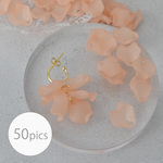 <50個> 花びらアクリルパーツ つや消しお花パーツ くすみピンク / 桜色/035