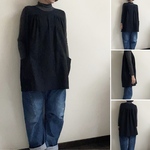 【ショート】お洋服みたいな袖なし割烹着　ブラック【受注製作】