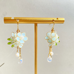 ネモフィラ ピアス 1ペア レジン ディップアート 揺れるアクセサリー 水色