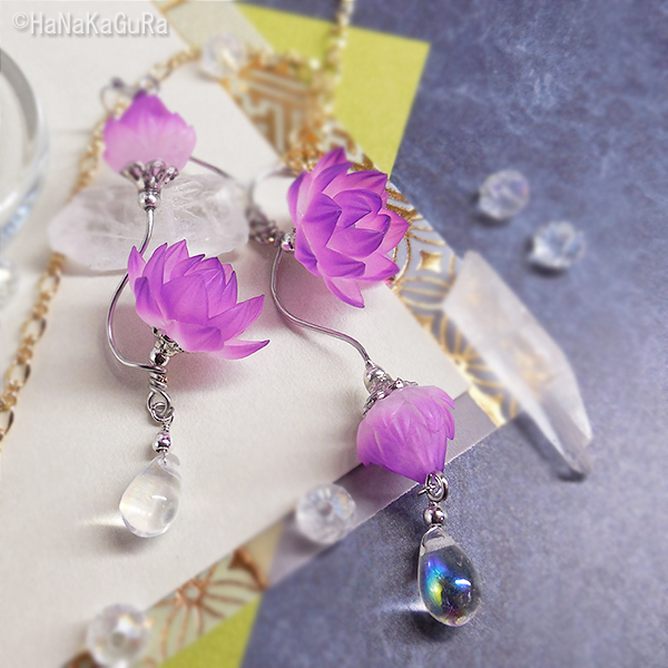 初売り！ハンドメイド✨可憐な蓮の花ピアス❣️ 初売り！ハンドメイド✨可憐な蓮の花ピアス❣️