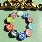 【1連10コセット】JIRI＊IVANA#czech beads#チェコビーズ　button flower18㍉ mixassort/white