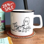 『ハシビロコウのくっくとワオキツネザルのジジさんのティータイムマグカップ🫖』直筆イラスト箱付き✒️