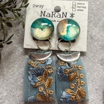 567≫アルコールインクアート【nara】2wayインド刺繍リボンタッセルイヤリング