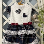 ハート❤️とチェックのワンピース