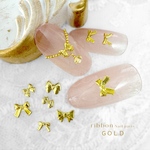 ゴールド☆メタルリボンパーツ ネイル ジェル ハンドメイド カボション