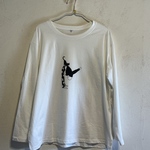 猫＆ヨガポーズ柄　綿100％　レディースサイドスリットビッグTシャツ【S～LL】