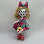 ピンクとターコイズのドレスドールチャーム