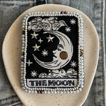 ワッペンブローチ【BIG】🌛 ビーズ刺繍ブローチ ワッペンリメイクブローチ