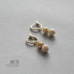 淡水パール　ミニフープピアス　（サージカルステンレス）　ワンタッチ