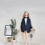 ネイビー　テーラード　ジャケット　コート　千鳥格子　チェック　ピュアニーモ　リカちゃん　アウター　ワンピース　ドール　