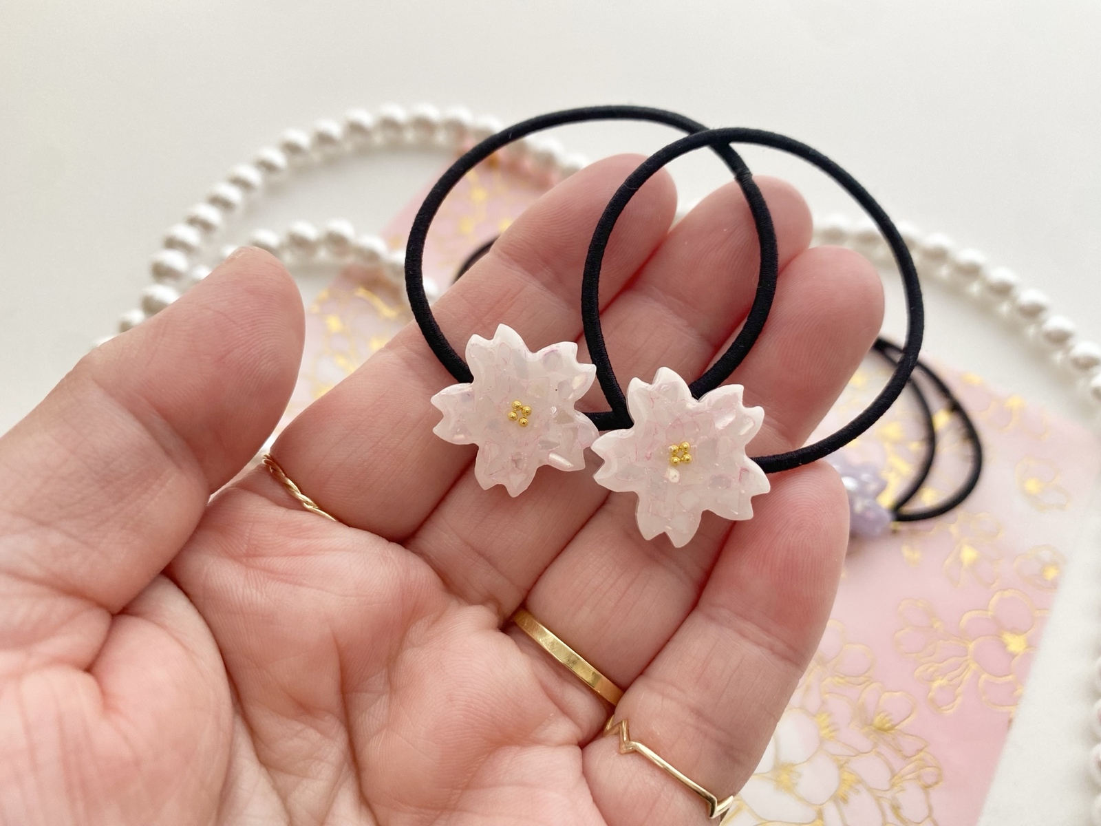キッズ レジン Big SAKURA 桜 ヘアゴム 3colors - Sumile GALLERY