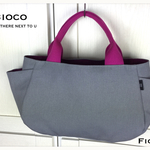 再販！Ricoシリーズ【Fiore】8号帆布×リネン トートバッグ Lサイズ グレー×マゼンタ 秋色