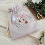 Cafeモチーフ　スイーツの刺繍ポーチ