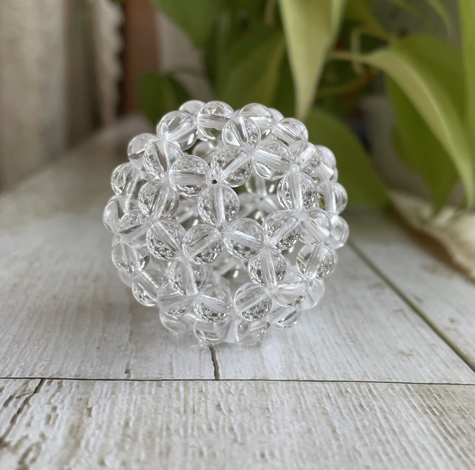 神聖幾何学フラーレン水晶 レインボーオーラ3mm玉 直径18mm