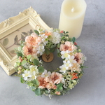 ローズのガーデンリース～ニュアンスカラーが優しい～お祝い等のフラワーギフトにも♪