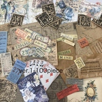 紙モノ詰め合わせ100点 ver.1 アンティーク風　コラージュ　ラッピング　インテリア　DIY