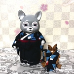 ニャンコ用　ニャンコのあっぱれ！富士山袴セット　　　　ブラック