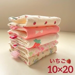 m-tomo11さま 専用 小さな いちご ダブルガーゼ×ワッフル ハンカチ 10×20 ミニサイズ 5枚セット リボン