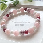 和の花咲くブレスレット＊pink＊天然石/パワーストーンブレスレット