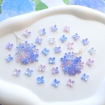 オリジナル作品★8mm アジサイ　ライラック　お花のアセテートパーツ　ブルー、ピンク、ホワイトグラデーション
